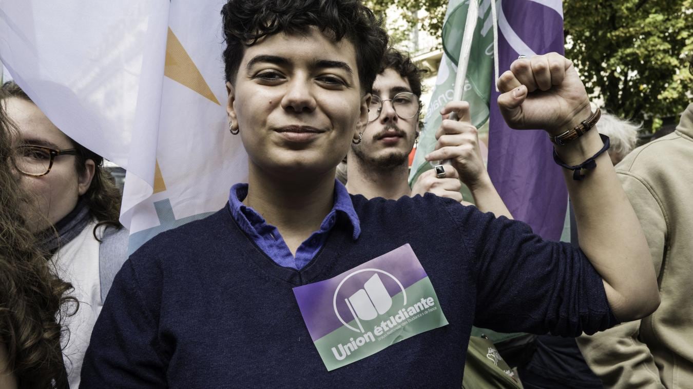 Sabrine Kharbach, portavoz del Sindicato de Estudiantes.