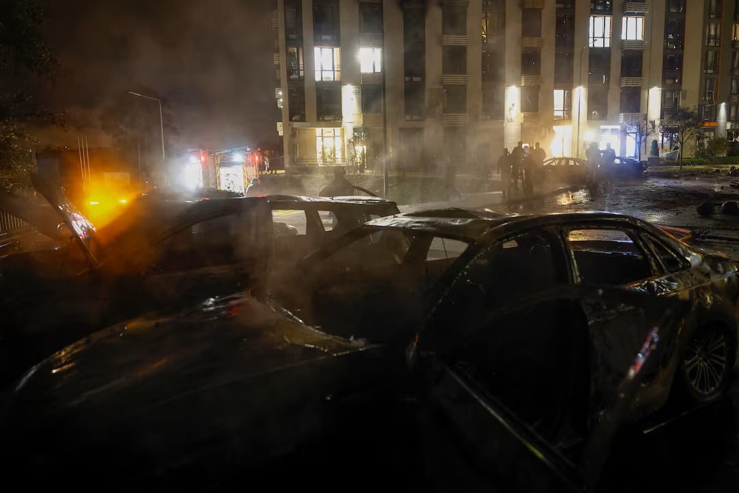 Vista de un ataque en Kiev.