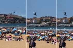 Registran peligrosa maniobra de un F-18 en festival aéreo