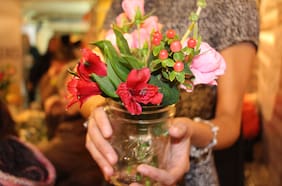 Arreglos florales en vidrio