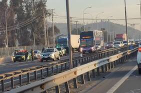 Accidente múltiple en Ruta 5 Sur deja seis lesionados en Buin: un afectado se encuentra en estado grave