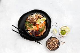 Pad Thai con maní chocolatoso