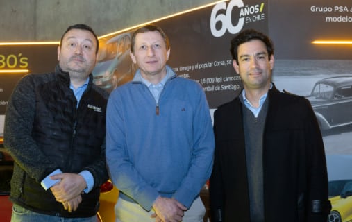 Felipe Palomino, gerente Rent a Car de Europcar Tattersall; Javier Benavides, gerente Comercial de Salfarent; Nicolás Salinas, gerente Comercial de Salfarent.