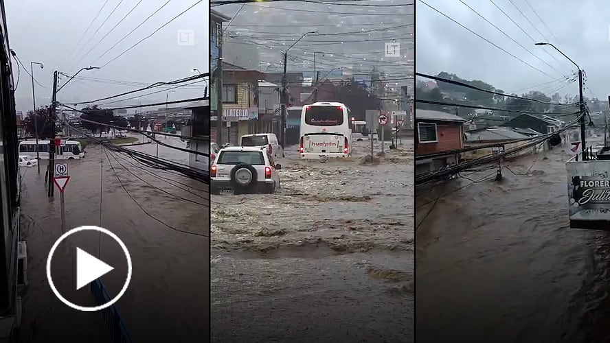 Registran graves inundaciones en Lota tras intensas lluvias
