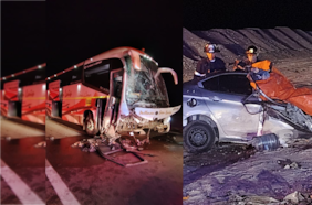 Cinco muertos deja colisión frontal entre auto y bus en Mejillones: tres son menores de edad