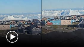 Registran el vuelco de un enorme iceberg en las costas de Groenlandia