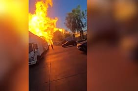 Así fue el momento de la gran explosión que provocó incendio en Renca