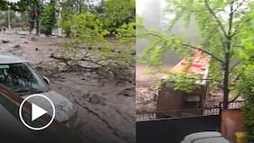 Lluvias provocan aluvión en Las Condes: registros captan a vehículos siendo arrastrados por el agua
