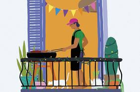 Parrillar en el balcón