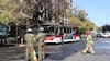 Grupo de más de 10 encapuchados abordan bus Red en Estación Central y lo queman tras lanzarle líquido acelerante