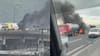 Realizan corte de ruta en General Velásquez por incendio de camión