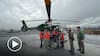 El momento en que adulta mayor aislada por inundaciones es rescatada en helicóptero en Pencahue