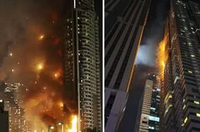 Rascacielo de 67 pisos se incendia en Dubái