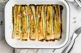 Cómo hacer puerros gratinados con parmesano