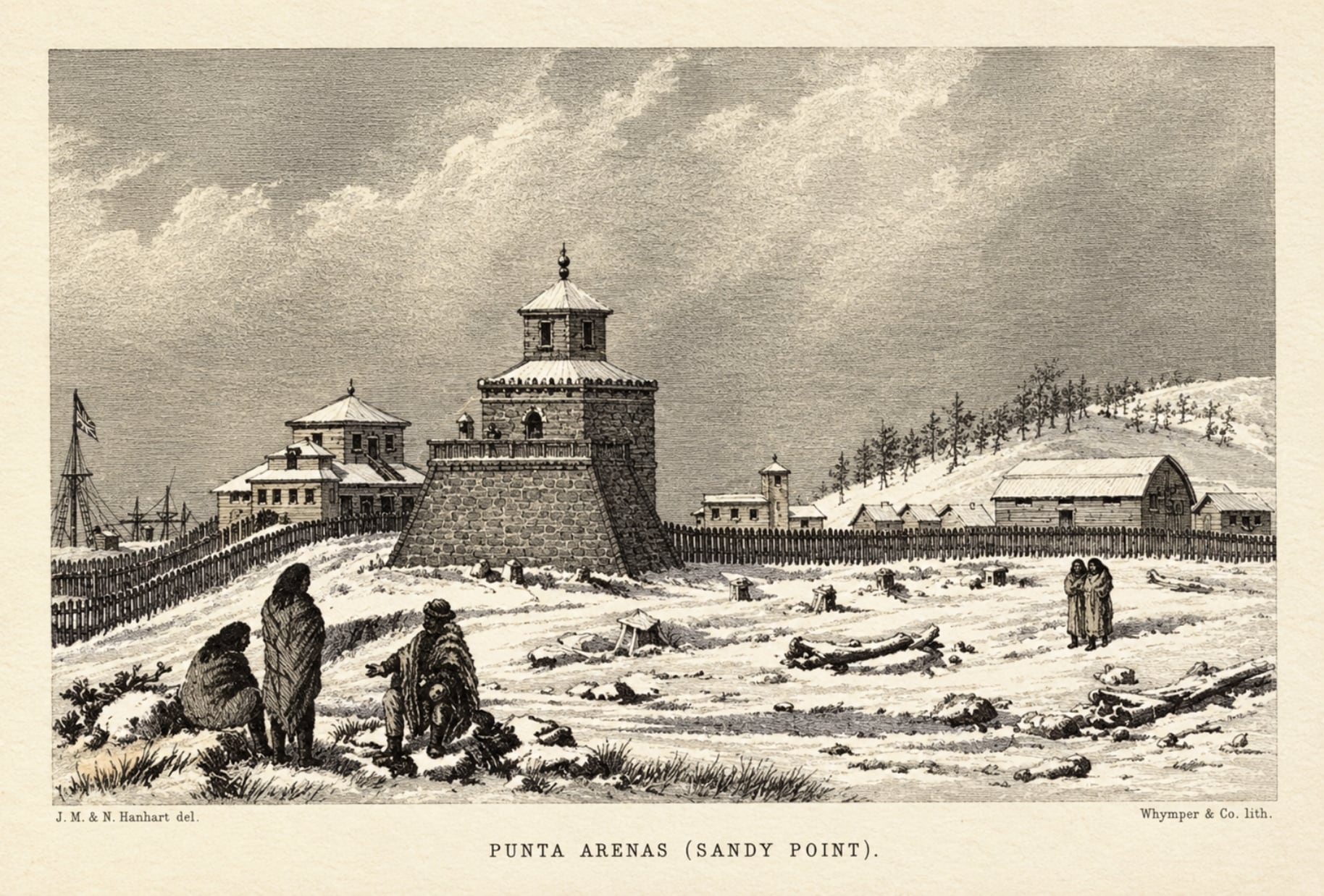 Punta Arenas, hacia 1850.