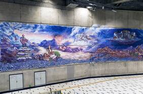 Así es el nuevo mural inspirado en Los Jaivas que se instala en el Metro de Santiago