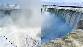 Impactantes registros de las Cataratas del Niágara “congeladas” por bajas temperaturas