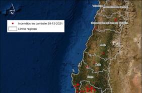 Más de 30 focos activos: Este es el mapa de los incendios forestales en Chile