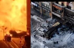 Impactante registro del choque de un camión que transportaba gas en Mongolia