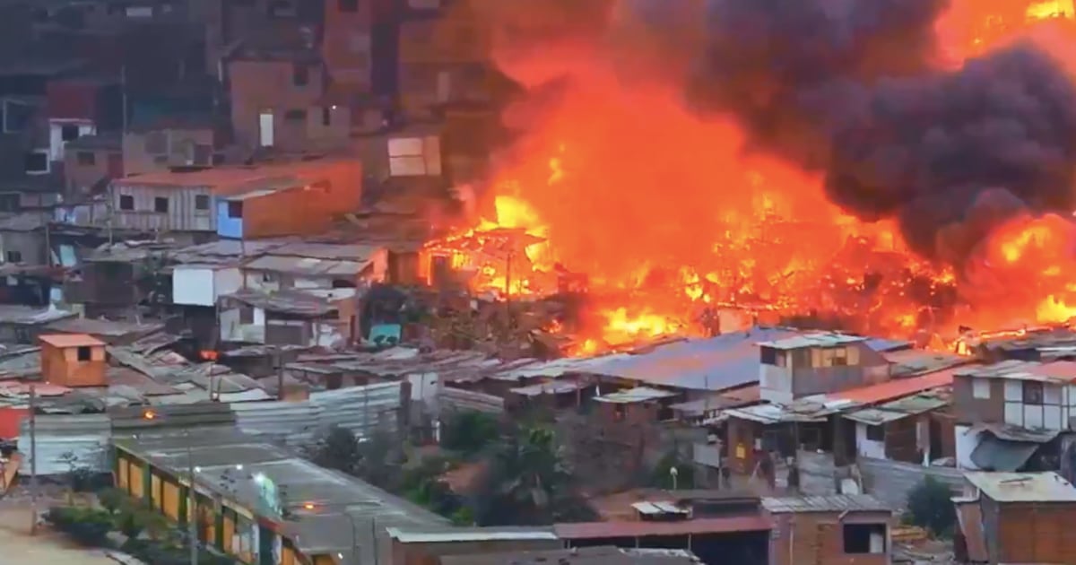 Mega incendio en Perú deja a cuatro heridos y más de 310 damnificados