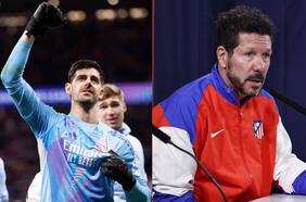 Courtois arremete contra Cholo Simeone tras la polémica en la Champions: “Estoy harto de ese victimismo, siempre llora”