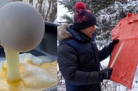 Así se congelan los objetos por el frío extremo en Canadá