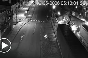 Cámara captó el momento exacto en que tren de carga se descarriló en Chiguayante