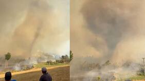 Registran impresionante remolino de fuego en medio de incendio en La Araucanía
