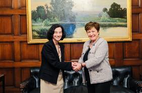 Rosanna Costa y el consejo del BC se reúnen con la directora gerente del FMI