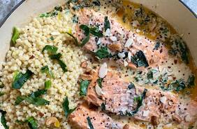 Prepara un salmón toscano con granizo verde