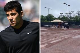 Christian Garin sufre en Houston: la lluvia posterga el partido del chileno y provoca caos en el torneo