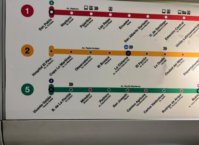 Mapa de Metro con las nuevas estaciones de la Línea 2 - La Tercera
