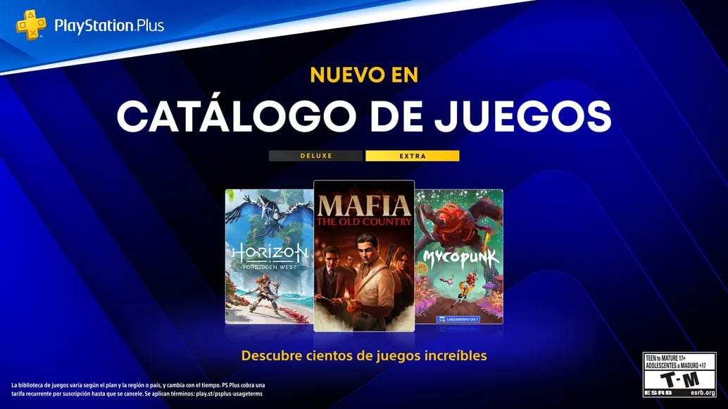 PlayStation Plus octubre 2026 Mafia Horizon Forbidden West Mycopunk