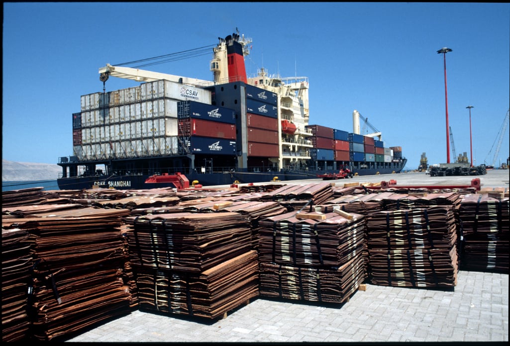Exportaciones de cobre.