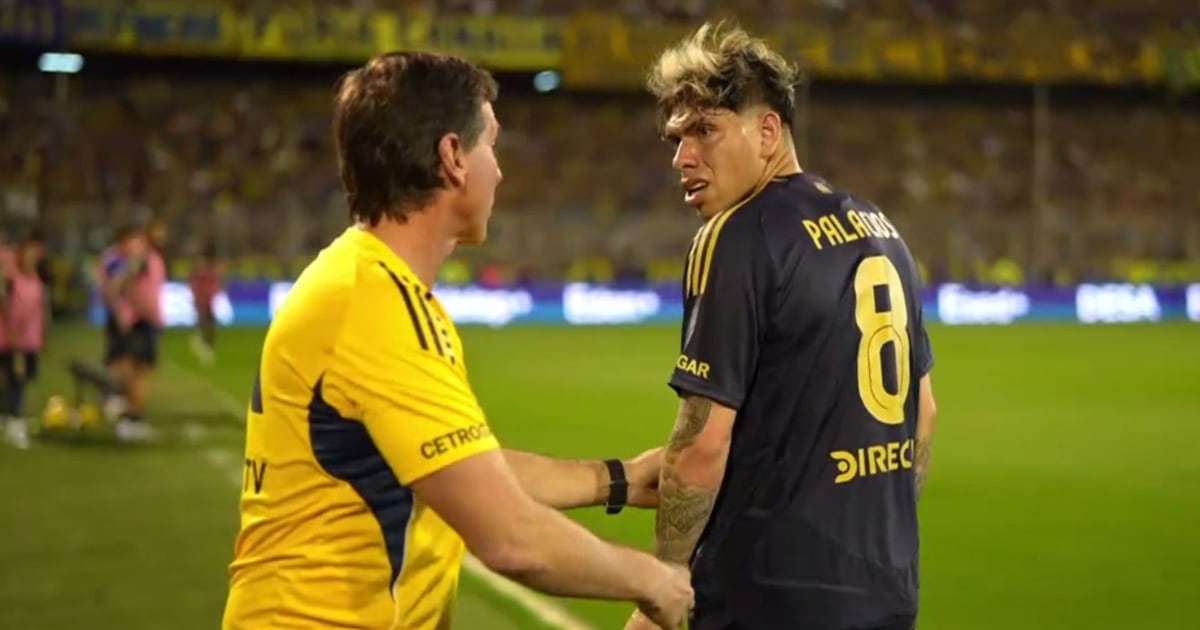 El enfado de Carlos Palacios tras ser reemplazado en el empate de Boca Juniors y Rosario Central