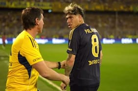 El enfado de Carlos Palacios tras ser reemplazado en el empate de Boca Juniors y Rosario Central