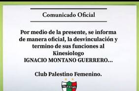 Palestino femenino desvincula a kinesiólogo acusado por tres jugadoras de acoso y abuso sexual