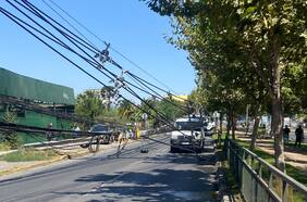 Camión derriba al menos 15 postes en Puente Alto