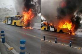 Por una posible falla mecánica: bus de transporte público se incendia mientras hacia su recorrido en Recoleta