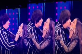 Álvaro Henríquez sorprende a Myriam Hernández con “piquito” en medio de su show en el Nacional