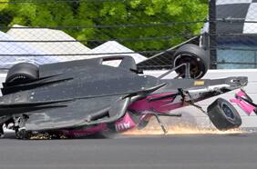 Neumático salió volando en las 500 millas de Indianápolis y casi provoca una tragedia