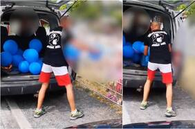 Video: hombre con vestimenta neonazi reparte globos a niños en Alemania