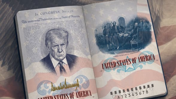Cómo se ve el retrato de Donald Trump en los nuevos pasaportes de Estados Unidos