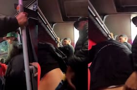 Pasajero baja a patadas a sujeto acusado de acosar a estudiante en bus en Lota