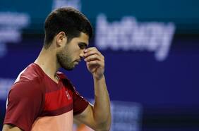 Carlos Alcaraz es sorprendido en el debut por Goffin y dice adiós al Masters 1000 de Miami
