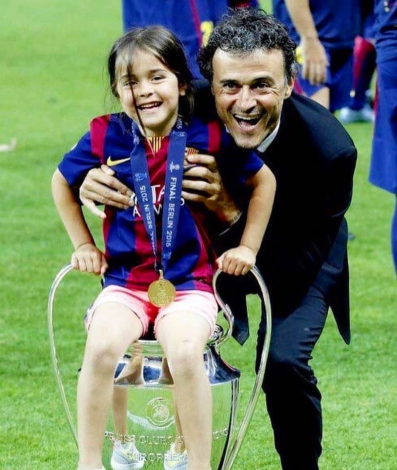 Luis Enrique with Xana, his daughter who died in 2019.