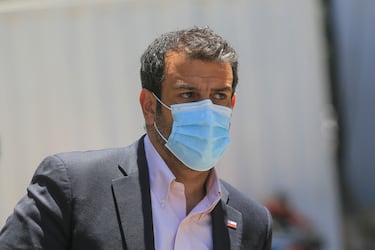 El ministro del Interior, Rodrigo Delgado, en una actividad con la PDI en Independencia en diciembre.