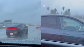 ¡Insólito!: captan a pareja durmiendo en su auto Tesla mientras circulaba por la autopista