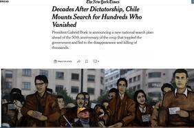 The New York Times destaca plan de Boric para búsqueda de detenidos desaparecidos en Chile