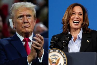 El expresidente Donald Trump y la vicepresidenta Kamala Harris.